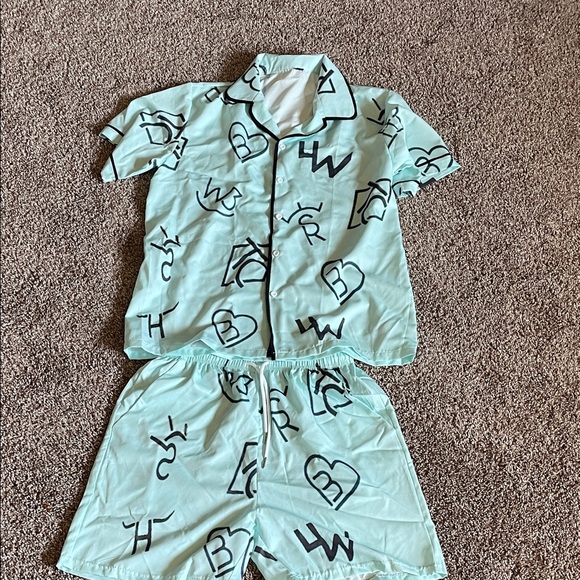 ranch Brand western Light Blue Pajama Set - Picture 1 of 4
